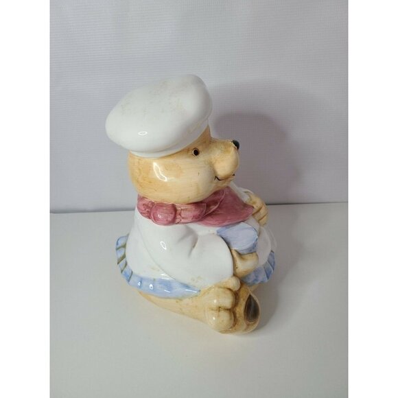 Teddy Bear Chef with Spoon Cookie Jar Canister - Picture 6 of 11
